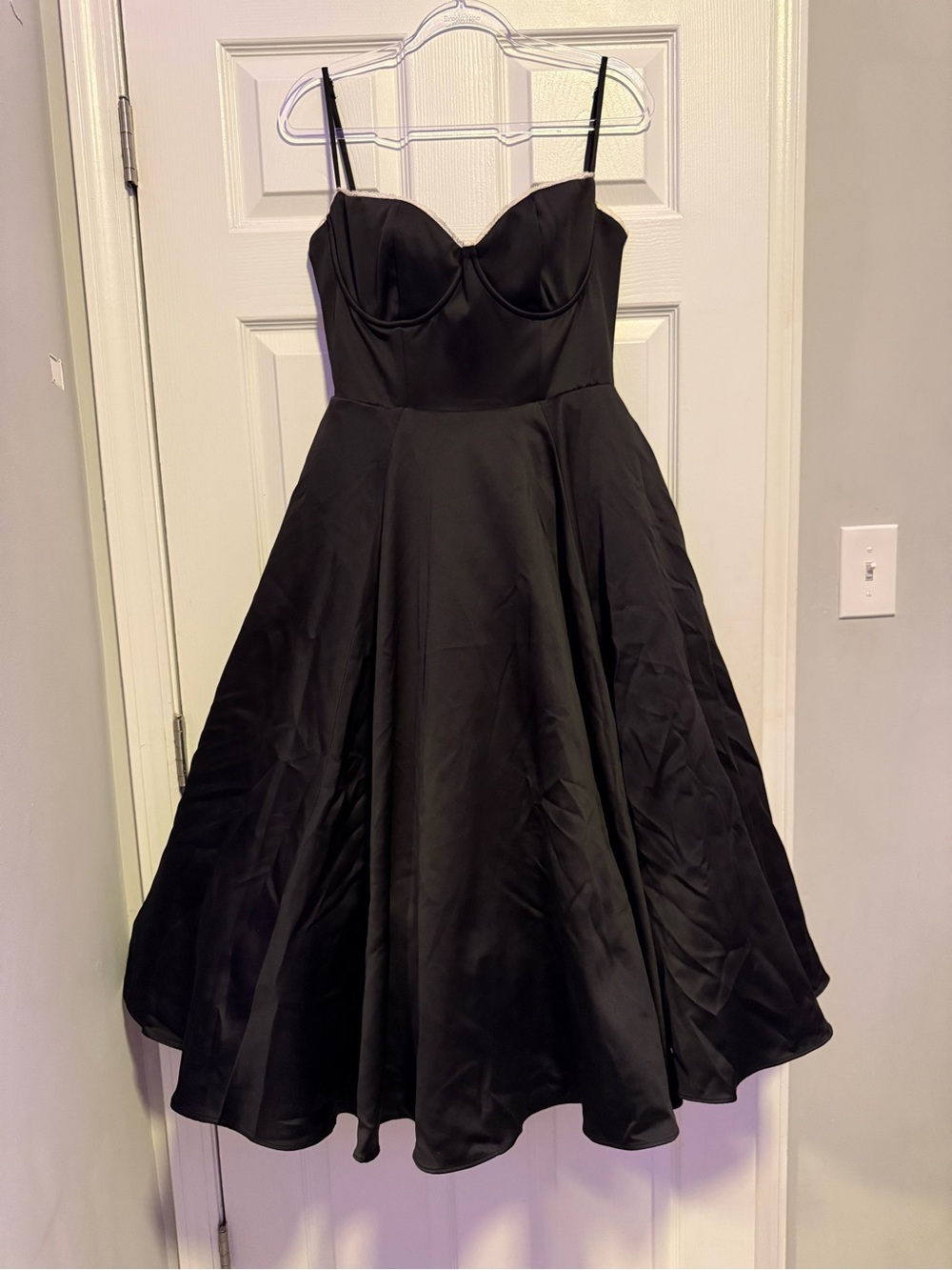 House of CB Black Madmoiselle Tea-Length Dress with straps and Cream Tulle NWOT - Picture 3 of 6